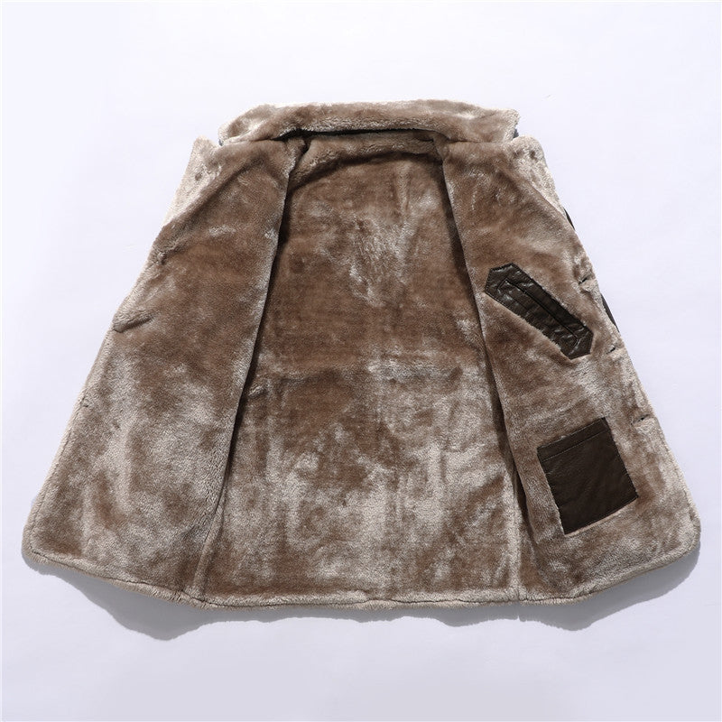 Men's Jacket Plush Large Lapel Suit Fur Plush