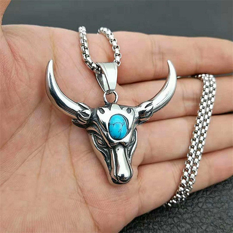 Vintage Punk Bull Titanium Steel Pendant