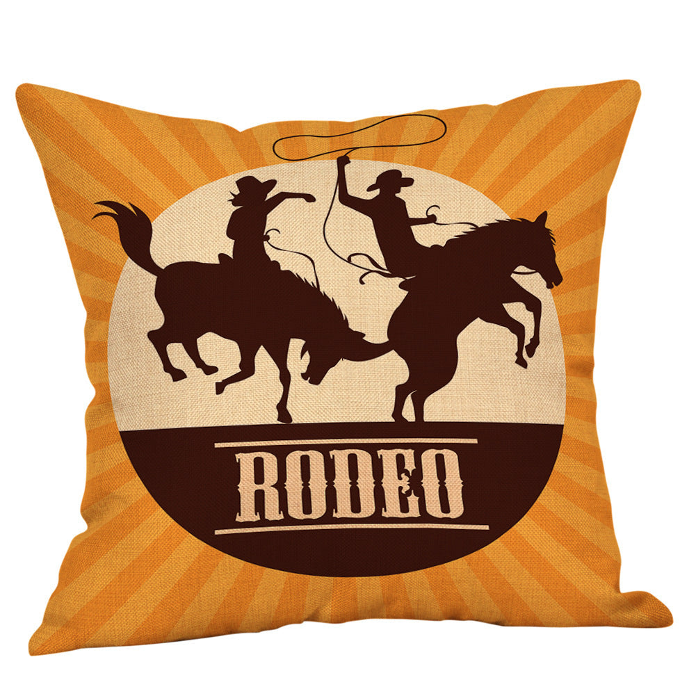 Country western cowboy style linen pillowcase