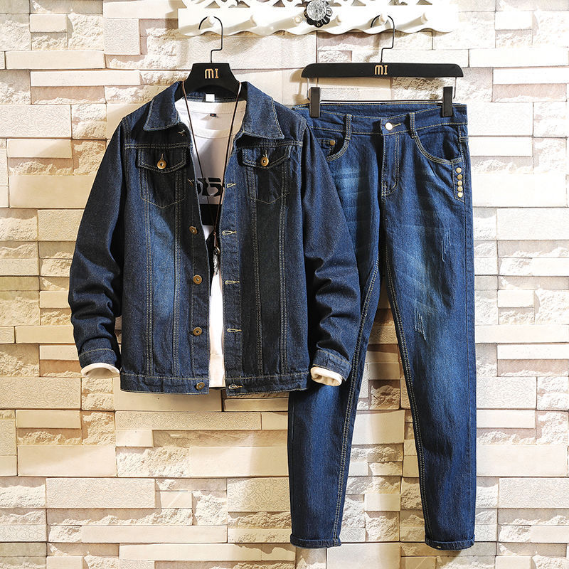 Denim Suit Male Growth Sleeve Jacket Male