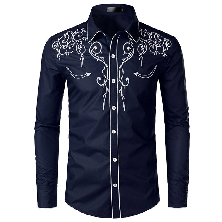 Fashion Embroidered Western Denim Shirt