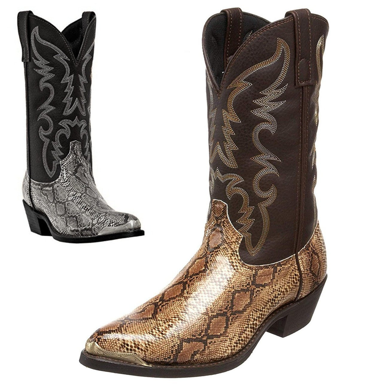 Men's Boots Cowboy Printed Snake Print