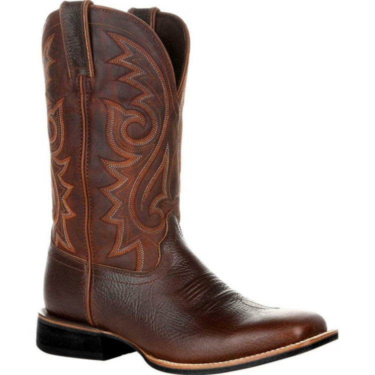 Men's Big Wide Head Western Cowboy Boots