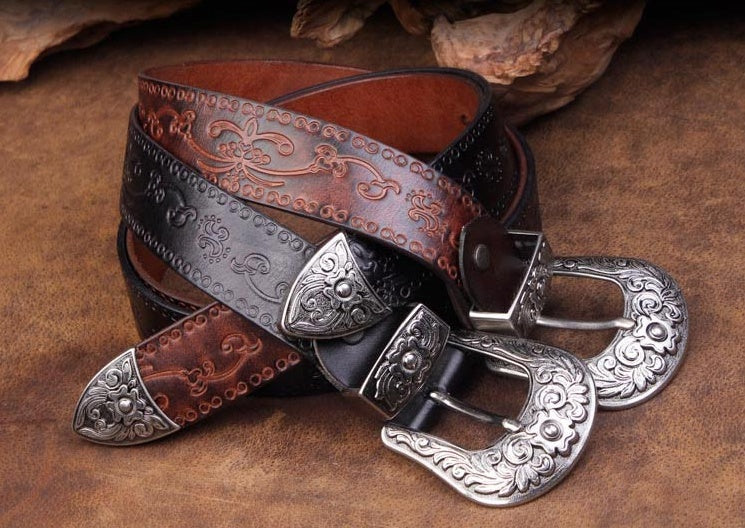 Jeans Belt Head Layer Cowhide Belt