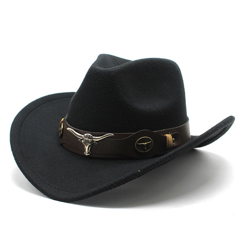 Ethnic Style Cow Standard Western Denim Top Hat