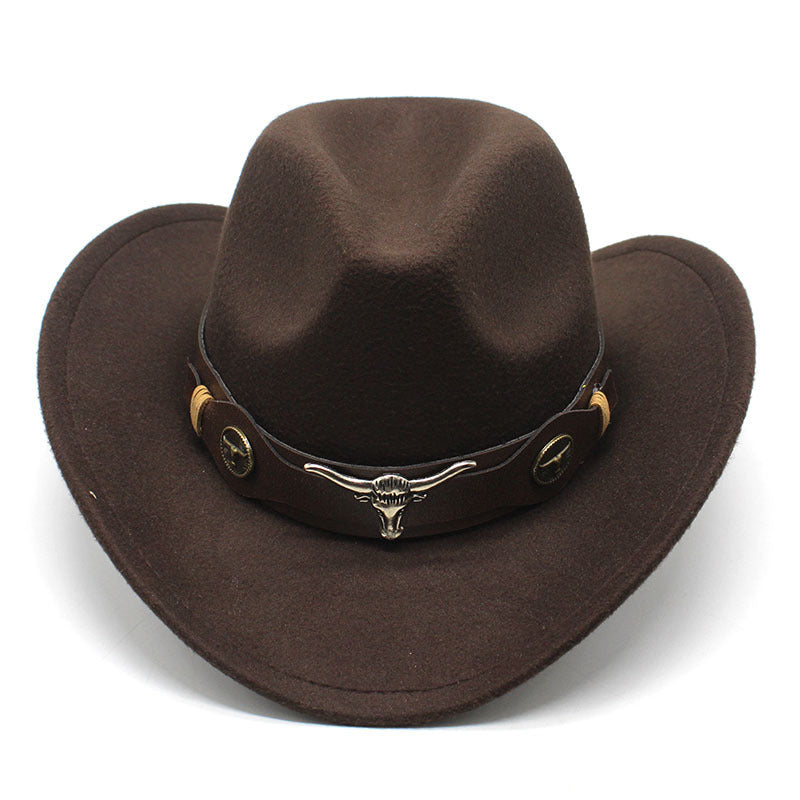 Ethnic Style Cow Standard Western Denim Top Hat