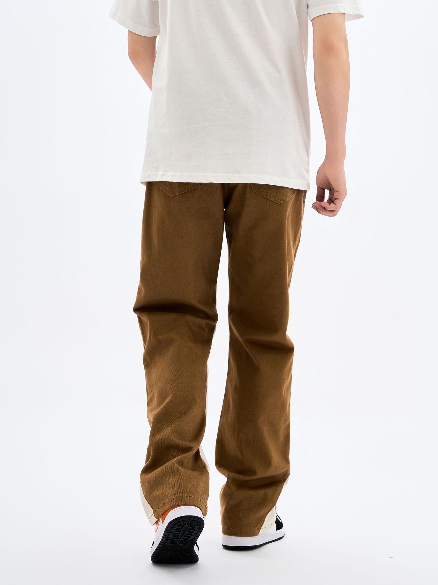 Wash Water Splicing Straight Cowboy Pants