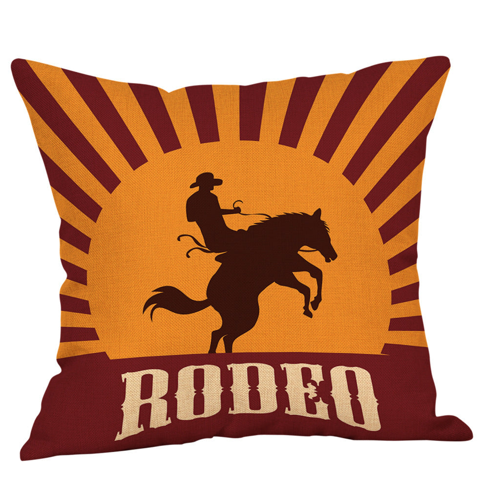 Country western cowboy style linen pillowcase