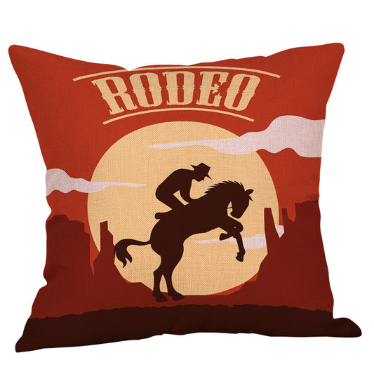 Country western cowboy style linen pillowcase