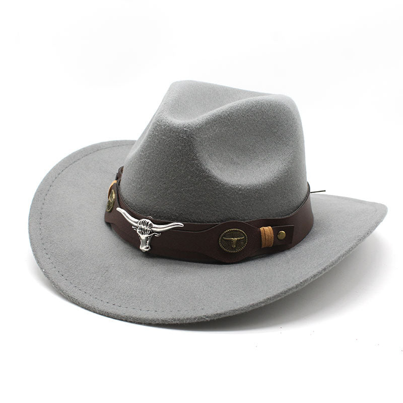 Ethnic Style Cow Standard Western Denim Top Hat