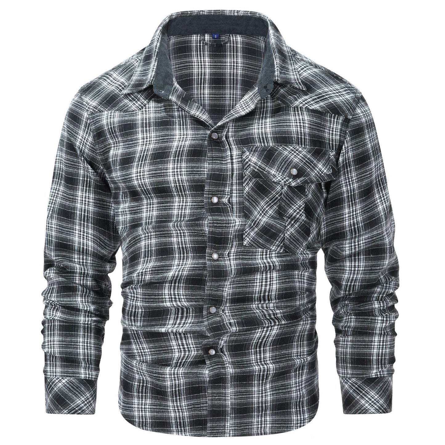 Flannel Retro Western Style Long Sleeve Shirt