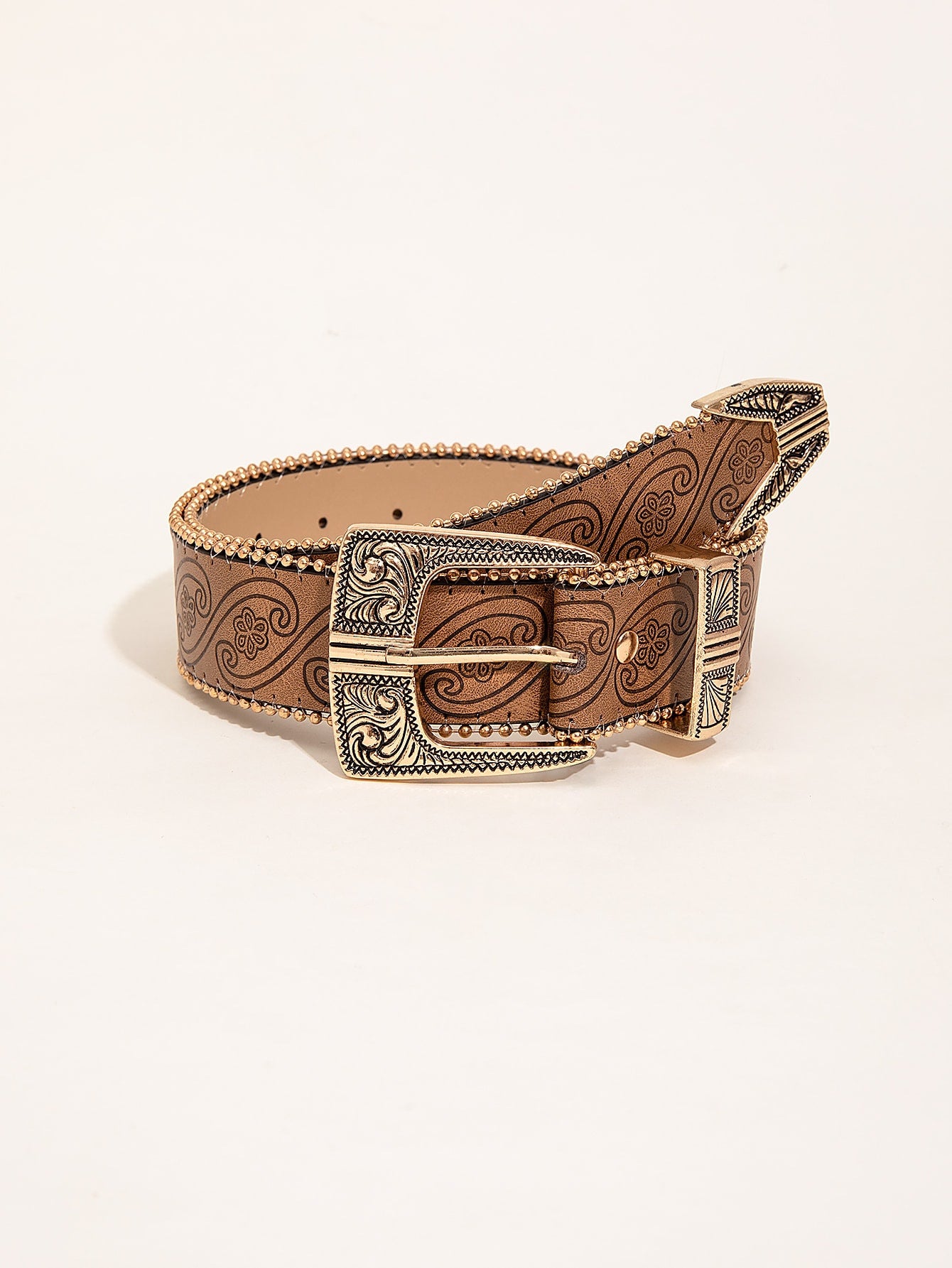 Ladies Retro Pattern PU Belt Western Style