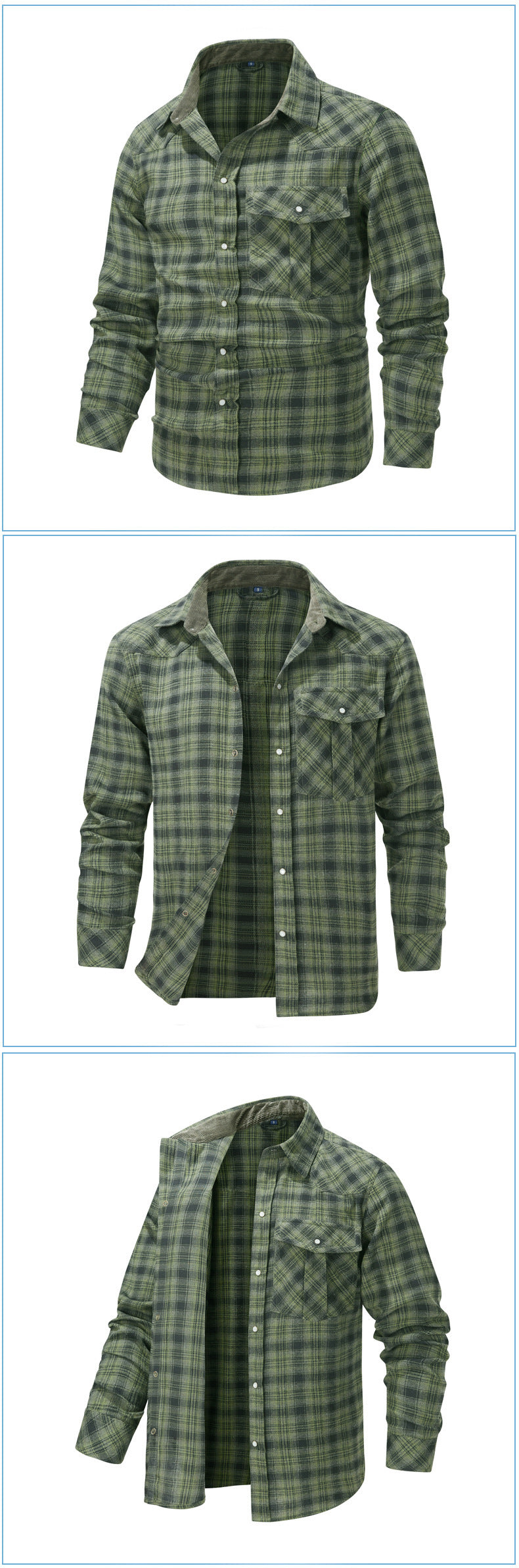 Flannel Retro Western Style Long Sleeve Shirt