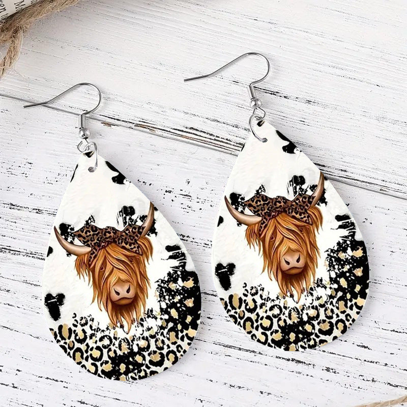 Earrings Wild Cow Print