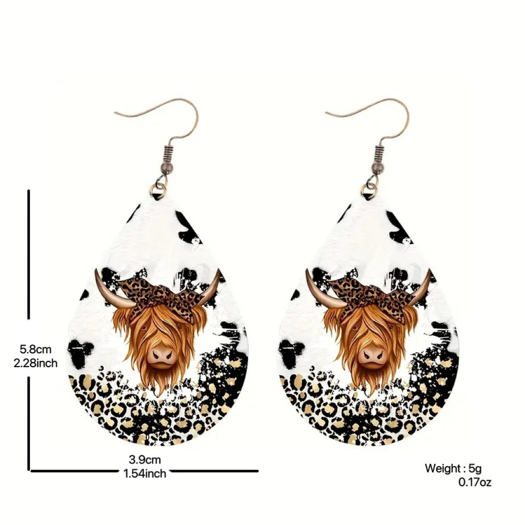 Earrings Wild Cow Print