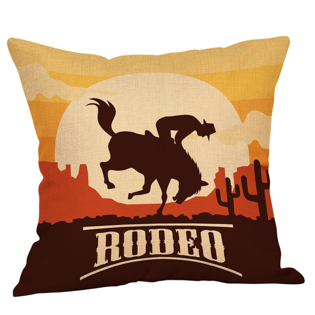 Country western cowboy style linen pillowcase