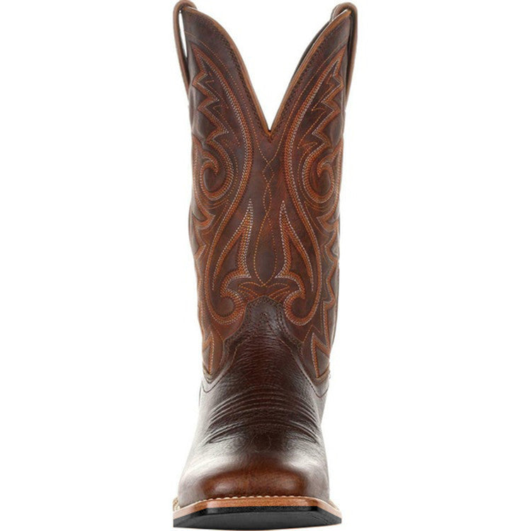 Men's Big Wide Head Western Cowboy Boots