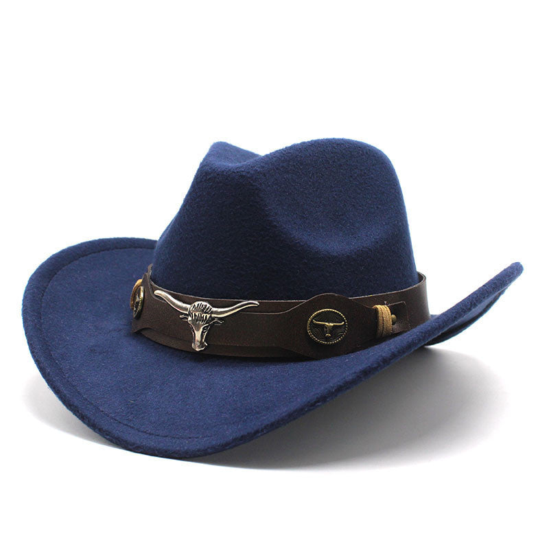 Ethnic Style Cow Standard Western Denim Top Hat