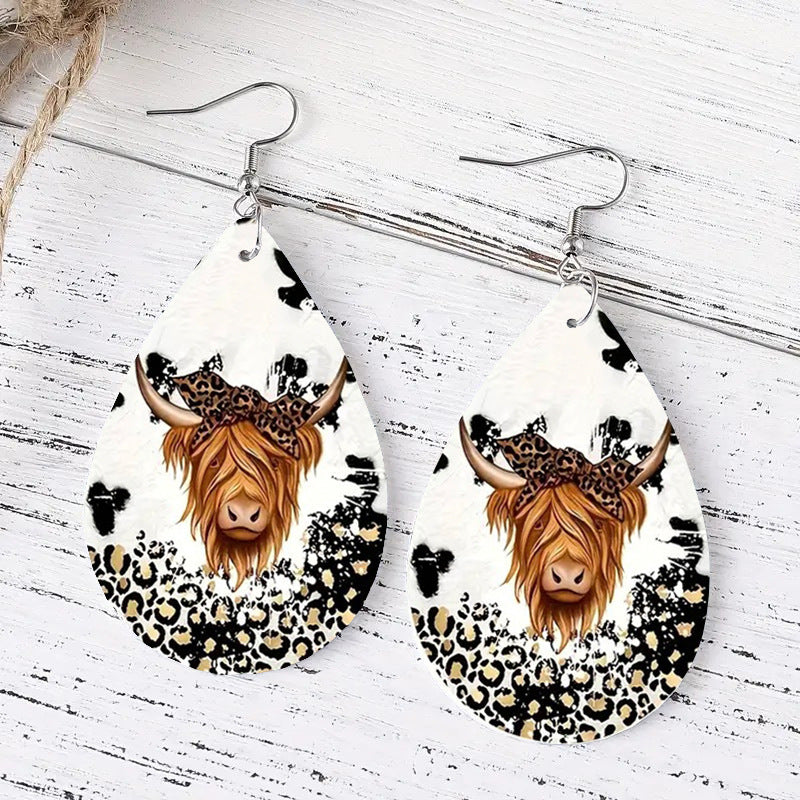 Earrings Wild Cow Print