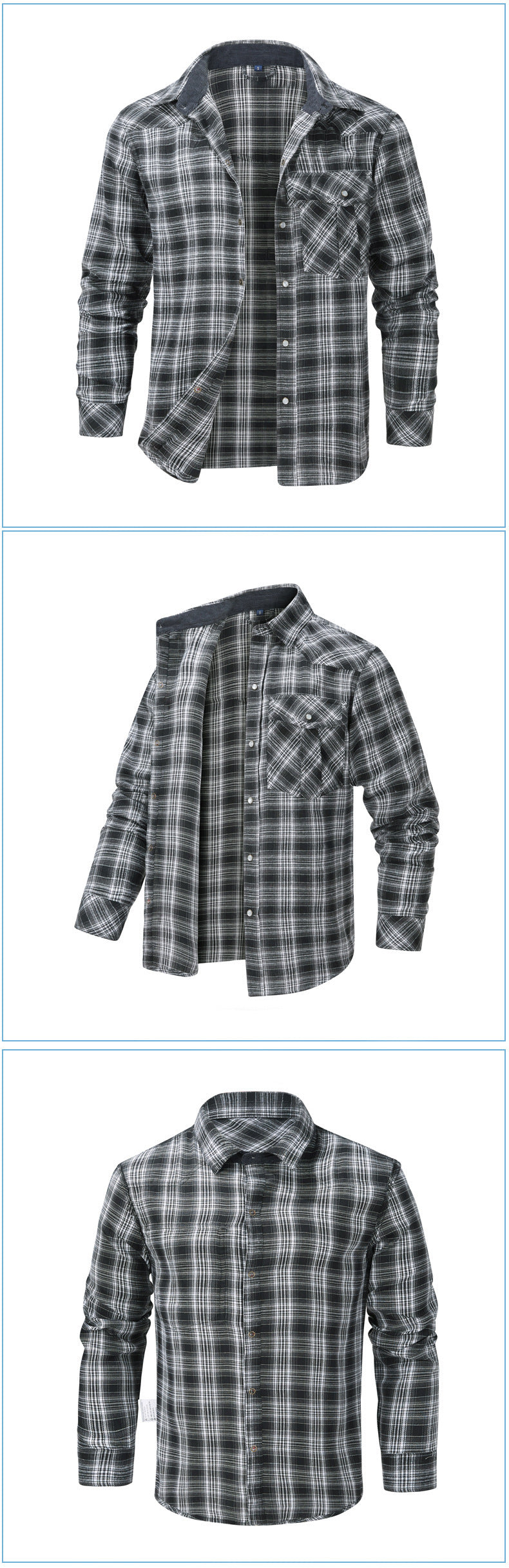 Flannel Retro Western Style Long Sleeve Shirt